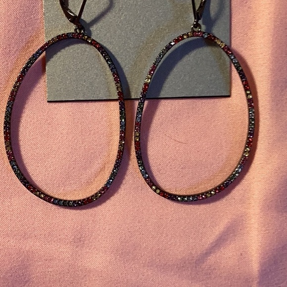 INC multicolored rhinestone earrings - Picture 2 of 4